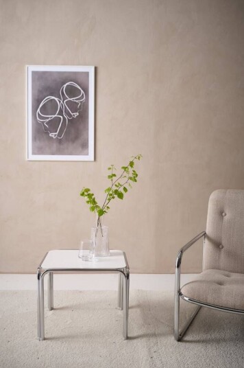 Jotex DAYTON sidebord 45x45 cm Hvit/krom 1713572-03-569 1623490-01-0
