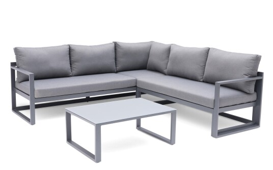 Hillerstorp Lundamo hjørnegruppe Kull med antrasitt pute 3-seter sofa, 2-seter modul & bord Grå Hillerstorp Lundamo hjørnegruppe Kull med antrasitt pute 3-seter sofa, 2-seter modul & bord Grå