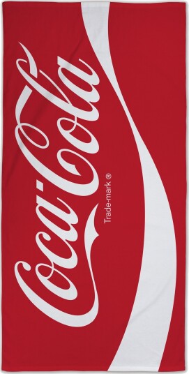 Licens Coca Cola håndkle   70x140 cm   100% bomull   Mykt badehåndkle med Coca Cola logo