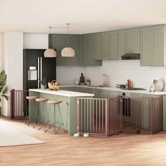 Vidaxl Hundeport Sammenleggbar 10 Paneler Brun 800 cm Poppeltre
