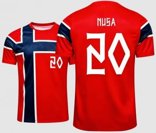 Fotballtrøye VM 2026 (Norge Rød – Voksen- og barnestørrelser 100–6XL) – Hjemmetrøye Nr. 9 Haaland S