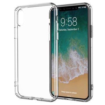 iPhone X / iPhone XS Drop Resistant Crystal TPU-deksel Gjennomsiktig