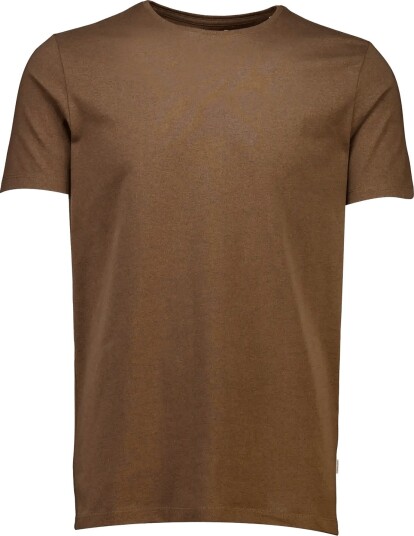 Lindbergh Mouliné O Neck Tee S/S Brown XXXL