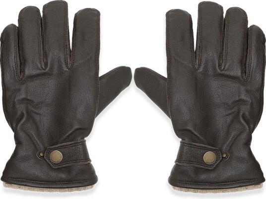 Lindbergh Soft Leather Gloves W?. Primaloft Padding - DK BROWN - XL
