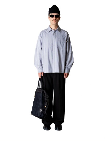Woodbird Wbbuzo Big Stripe Shirt Grey XL