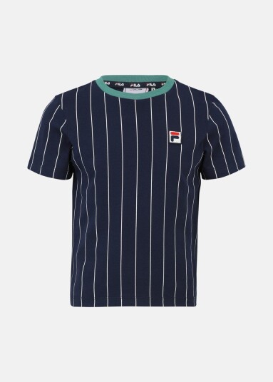 Fila Leba Pinstriped Tee Black Iris/Bright White Stripe 86-92 T-Shirts