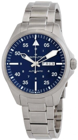 Hamilton Herreklokke H64635140 Khaki Aviation Pilot Blå/Stål Ø42 mm