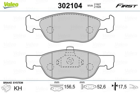 Bremseklosser VALEO 302104