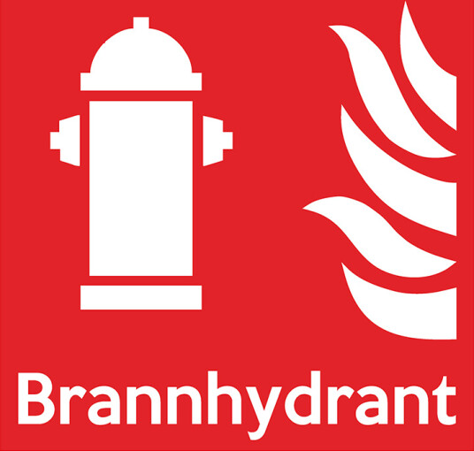 Brannhydrant 10x10 40x40cm Plog Alu plate Etterlysende 20x20cm