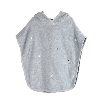 FILIBABBA Badeponcho med broderimønster Pearl Blå