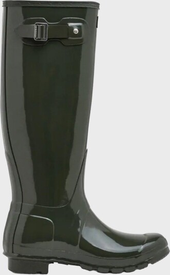 Hunter Womens Original Tall Gloss Boot Khaki green 40 41