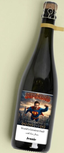 Personalisert Flaskeetikett Superhelt Pappa