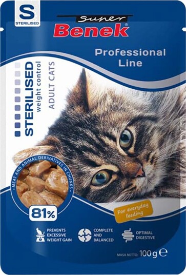 Benek Våtfôr Adult Super Professional Line Sterilized Fjærkre 48 X 100 G