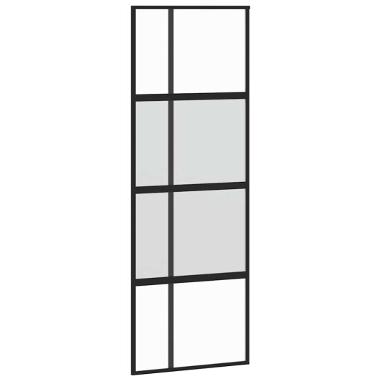 vidaXL Skyvedør med monteringssett svart 76x205 cm herdet glass