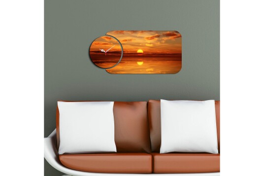 Decorative MDF Clock 2 Pieces 68x32