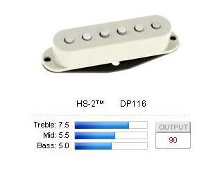 Dimarzio Dp116w Pickup Strat Hs-2 Hvit