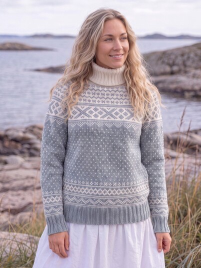 Garnius Setesdal Genser Unisex Lys Gråblå