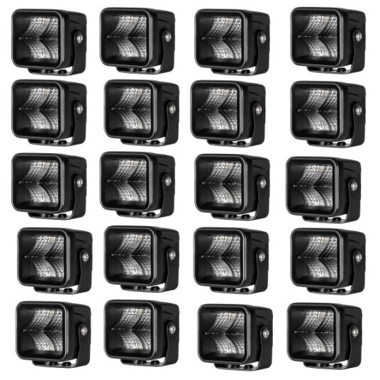 Purelux Arbeidslampe Terrain Black Square Flood 7 cm 20W Bred 20 stk Purelux Arbeidslampe Terrain Black Square Flood 7 cm 20W Bred 20 stk