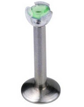 Clear Cut Labret Grønn Strl 1.2 x 8 mm med 2,5 mm kule