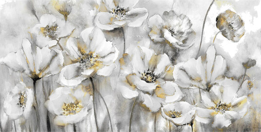 Oljemaling Hvite blomster