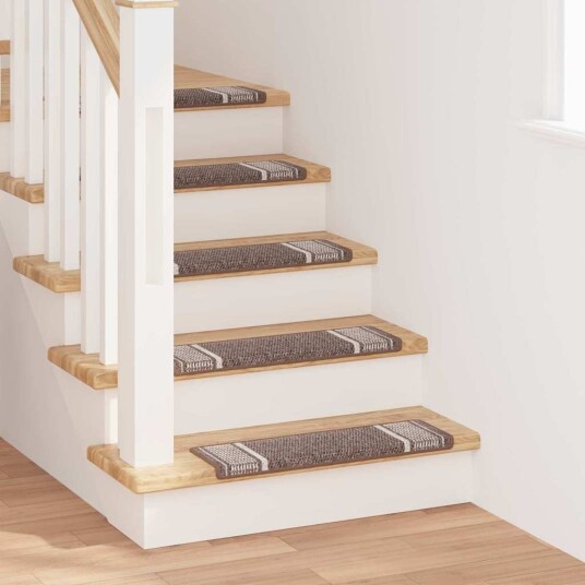  Selvlimende trappematter 15 pcs Brun 65 x 21 x 4 cm