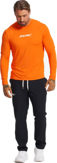 Revolutionrace Herre Overdeler Langermede skjorter Direction Active Long sleeved T shirt Herre Persimmon Orange XS