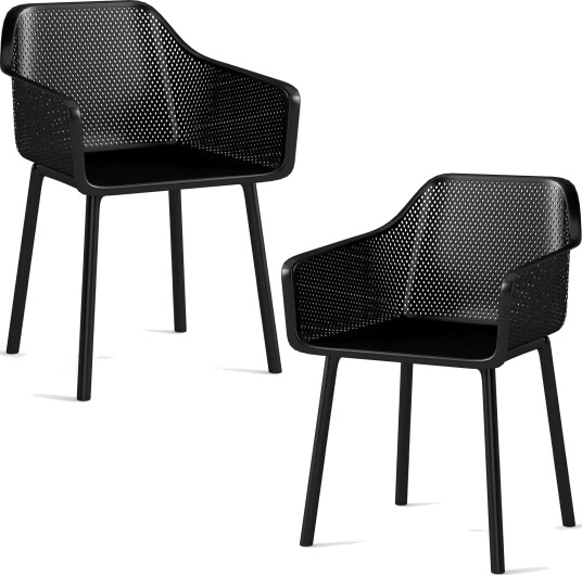 Svart spisestuestolsett – ergonomisk pustende nettingrygg