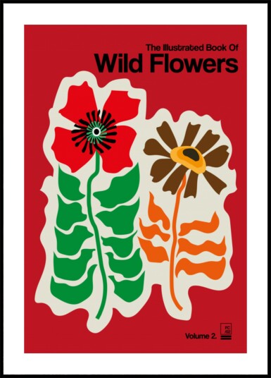 Retro Wildflower Illustration Plakat / 100x150