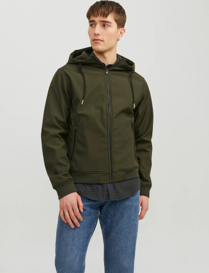 Jack & Jones Jjebasic Softshell Hood Noos Green L Jack & Jones Jjebasic Softshell Hood Noos Green L