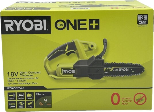 Ryobi RY18CS20A 0 One+ batteridrevet motorsag uten batteri 18V Ryobi RY18CS20A 0 One+ batteridrevet motorsag uten batteri 18V