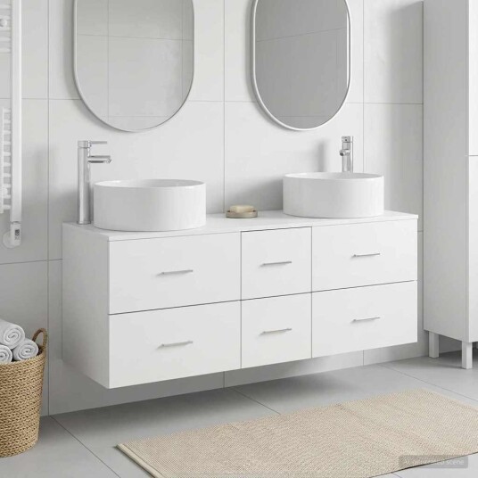 vidaXL Baderomsinnredningssett 3 stk. Hvit 49,5 x 44,5 x 65,5 cm vidaXL Baderomsinnredningssett 3 stk. Hvit 49,5 x 44,5 x 65,5 cm