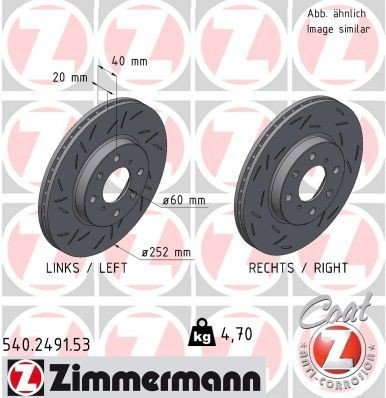 Bremseskive ZIMMERMANN 540.2491.53