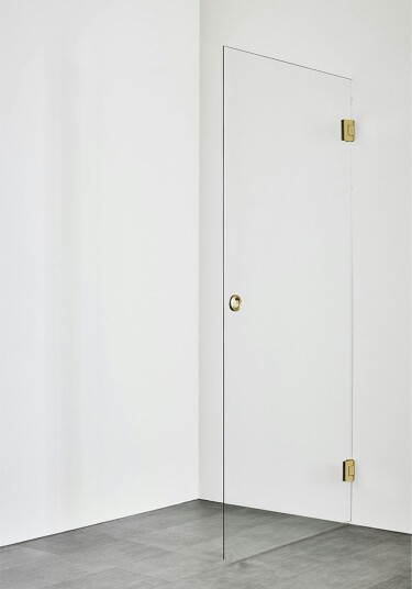 Hafa Infinity Dusjdør 80 cm, Messing/Klarglass