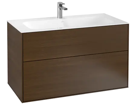 Villeroy & Boch Finion Servantskap m/2 skuffer 996x591 mm m/lys Valnøtt Finér