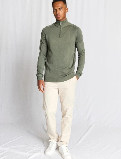 Bruun & Stengade Bs Ilario Regular Fit Knitwear   Khaki green   XXL