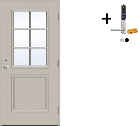 Ytterdør Swedoor Advance-Line Classic Smetana med Yale Doorman Classic Home