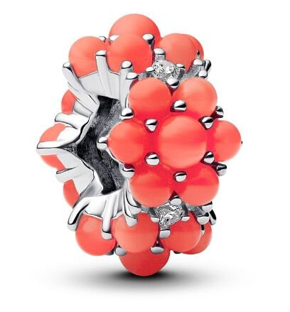 Pandora Moments Charm i 925 sølv med imitert korall Pandora Moments Charm i 925 sølv med imitert korall