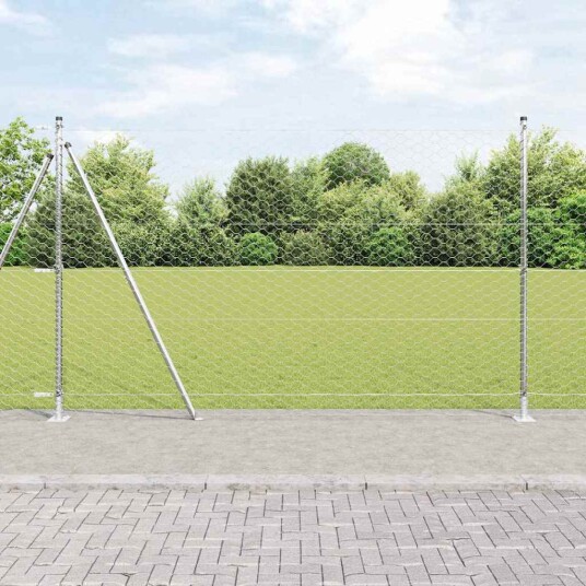  Gjerde med innlegg. sølv 1.5 x 50 m PVC belagt stål