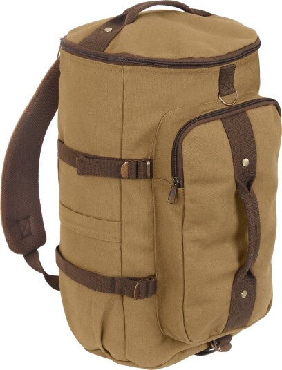 Rothco konvertibel duffel/ryggsekk i lerret Brun