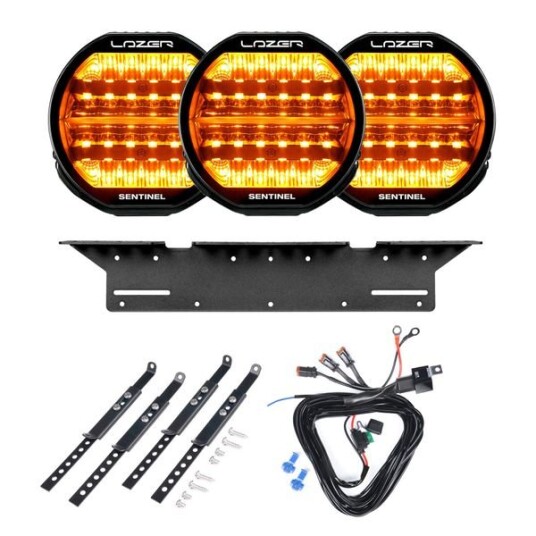 Ekstralys Lazer Sentinel 9 Highline Beacon Rund / 23 cm / 130W 3 stk Komplett sett