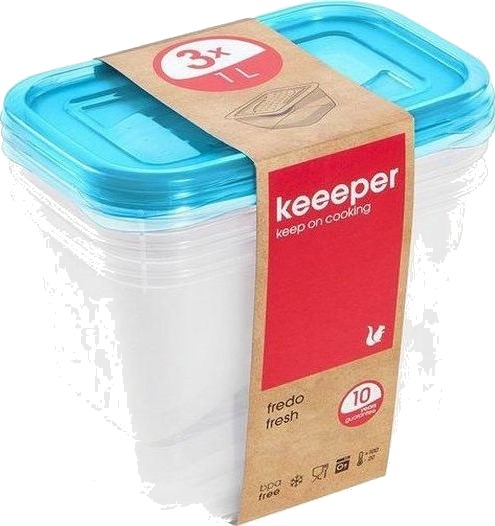 Keeeper Matboks "Fredo Fresh" 1,0 Liter Firkantet Bunn Transparent Lokk Blått Lokk Med Hjørnetapp (3067463200000) 1 Stk Keeeper Matboks "Fredo Fresh" 1,0 Liter Firkantet Bunn Transparent Lokk Blått Lokk Med Hjørnetapp (3067463200000) 1 Stk