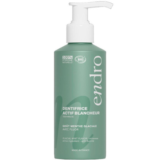 Naturlig Whitening tannkrem ENDRO Icemint Fluorid aluminiumsbeholder med pumpe 175 g Naturlig Whitening tannkrem ENDRO Icemint Fluorid aluminiumsbeholder med pumpe 175 g