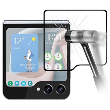 Samsung Galaxy Z Flip5 Full Cover Ytre Skjermbeskytter - Svart Kant