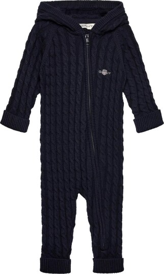 Gant Kids Shield Cableknit Ls Hooded Romper EVENING BLUE 74 Gant Kids Shield Cableknit Ls Hooded Romper EVENING BLUE 74