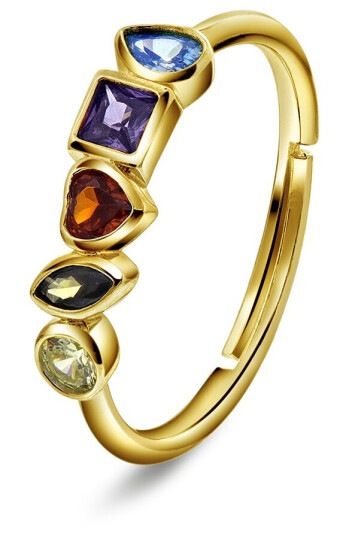 Pan Jewelry Ring i forgylt 925 sølv med zirkonia