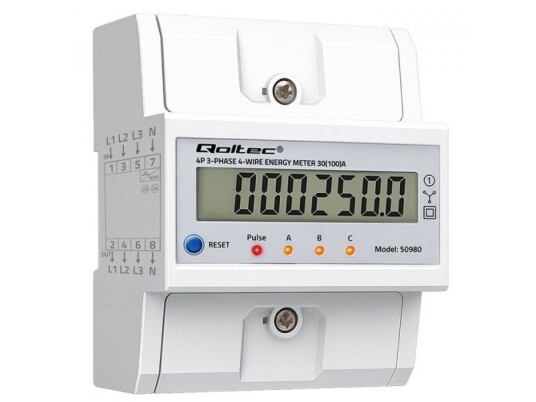 Qoltec Trefaset Elektronisk Energimåler med tilbakestilling Qoltec Trefaset Elektronisk Energimåler med tilbakestilling
