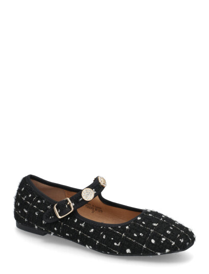 Bianco Bialilja Trimmed Mary Jane Textile - Black - 38