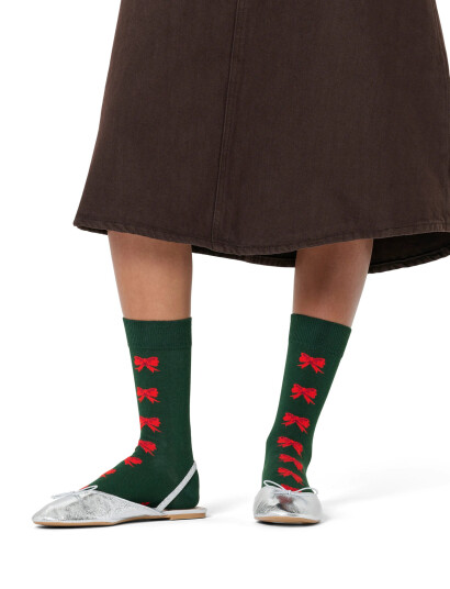 Happy Socks Bow Sock - Khaki green - 36-40 Happy Socks Bow Sock - Khaki green - 36-40