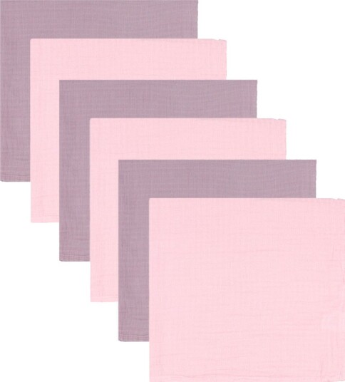 Mininor Organic Muslin Towel Rose/Purple 6-Pack ROSE/PURPLE 0 M