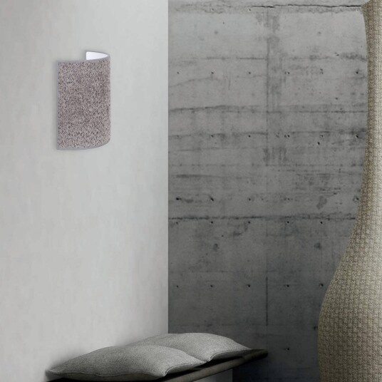 Euluna Vegglampe Boucle av stoff, grå
